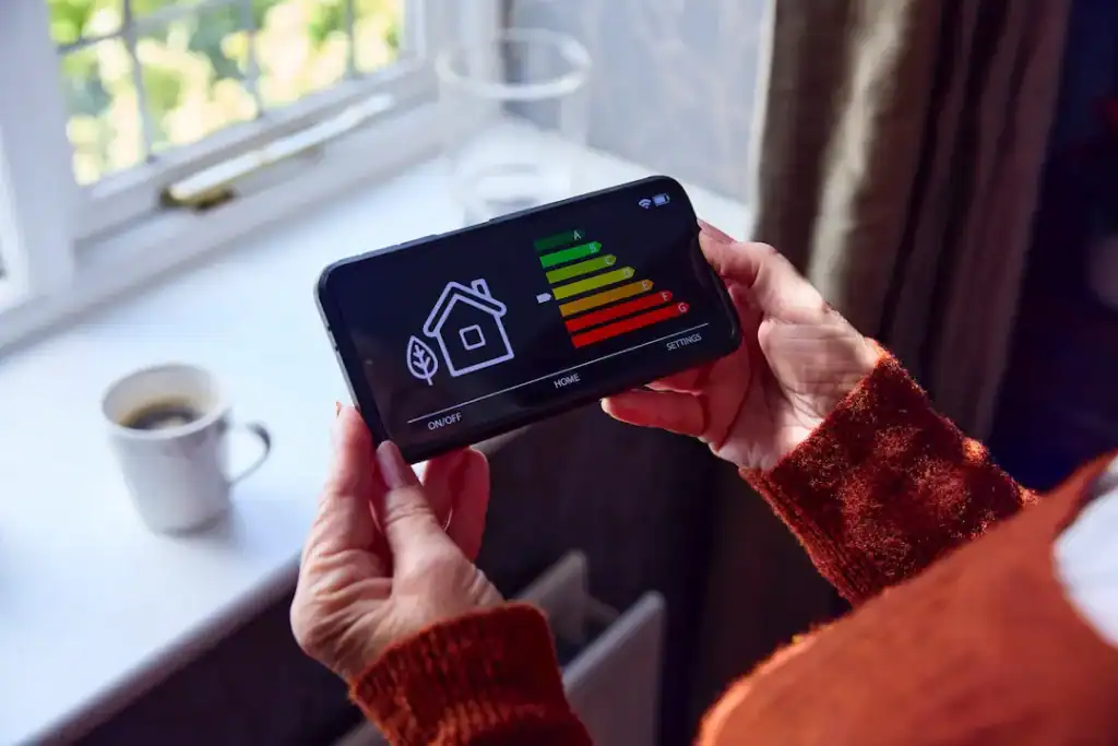 Smart Home Energieüberwachung auf Smartphone.